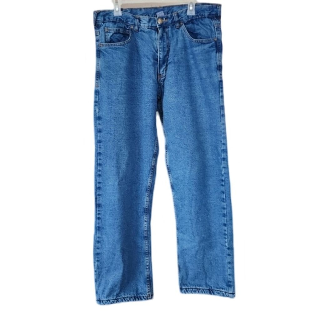 OLD MILL Blue Denim Jeans Fleece Insulated Straight Leg Men's 36/32